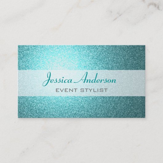Cartes de visite turquoises de parties (Devant)