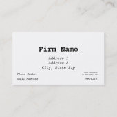 Cartes de visite turquoises de sténographe (Dos)