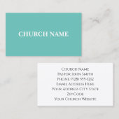 Cartes de visite Turquoises et blancs simples (Devant / Derrière)