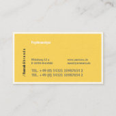 Cartes de visite Typo jaune (Dos)