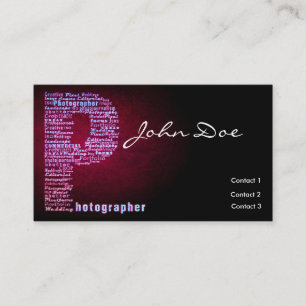Cartes de visite typographiques de photographe