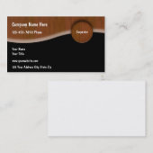 Cartes de visite uniques de charpentier (Devant / Derrière)