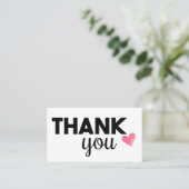 Cartes de visite uniques de coeur de Merci (Debout devant)