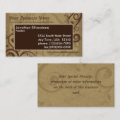 Cartes de visite uniques de remous de chocolat (Devant / Derrière)