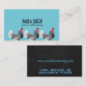 Cartes de visite uniques de restauration bleus (Devant / Derrière)