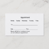 Cartes de visite uniques d'optométriste (Dos)