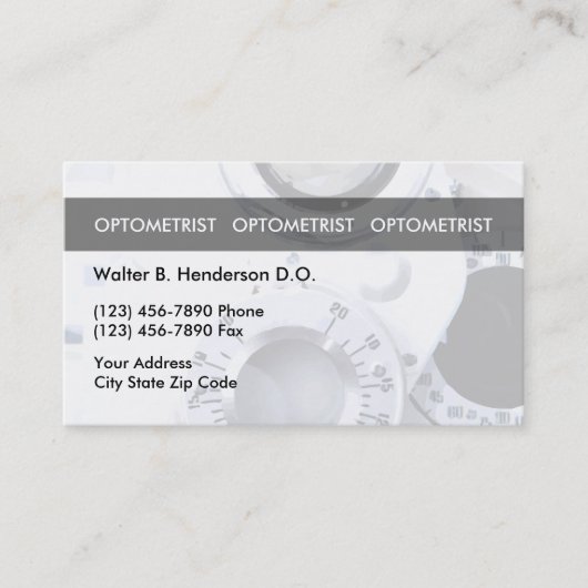 Cartes de visite uniques d'optométriste (Devant)