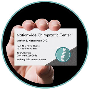 Cartes de visite uniques pour chiropracteur modern