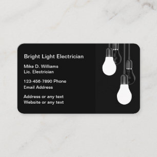 Cartes de visite uniques pour éclairage électrique