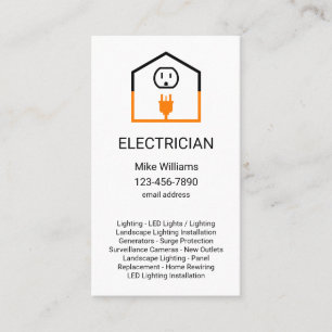 Cartes de visite uniques pour électricien vertical