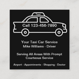 Cartes de visite uniques pour le transport en taxi