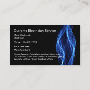 Cartes de visite uniques pour service d'électricie