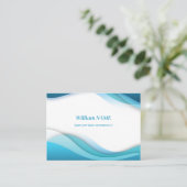 Cartes de visite Vagues bleues - sobre (Debout devant)