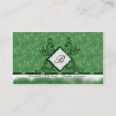 Cartes de visite vert-foncé élégants de broderie (Dos)