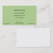 Cartes de visite vert olive simple couleur simple (Devant / Derrière)
