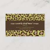 Cartes de visite / vert olive / taches de léopard (Dos)