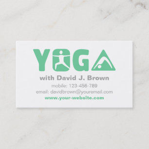 Cartes de visite vertes pour entreprise de yoga mo