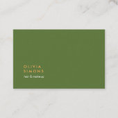 Cartes de visite vertes professionnelles minimalis (Devant)