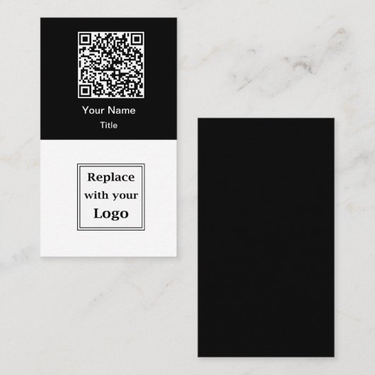 Cartes de visite verticales avec code QR et logo d (Devant / Derrière)