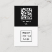 Cartes de visite verticales avec code QR et logo d (Devant)