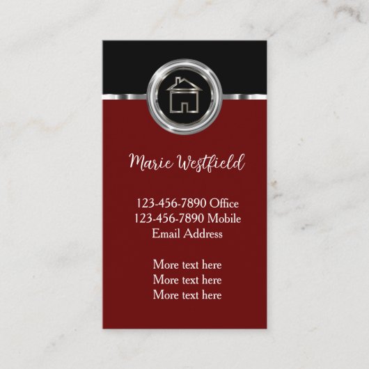 Cartes de visite verticales de courtier immobilier (Devant)