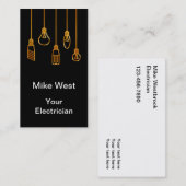 Cartes de visite verticales d'électricien chic (Devant / Derrière)