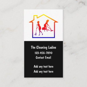 Cartes de visite verticales pour femmes d'entretie