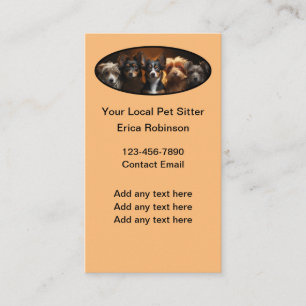 Cartes de visite verticales pour gardien d'animaux