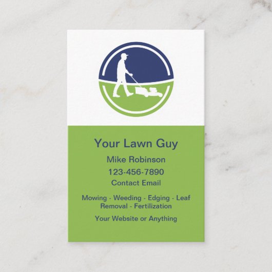 Cartes de visite verticales pour service de pelous (Devant)