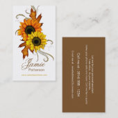 Cartes de visite verticaux 2 de fleur d'automne (Devant / Derrière)