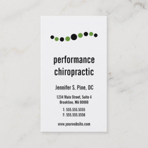 Cartes de visite verticaux de chiropractie de