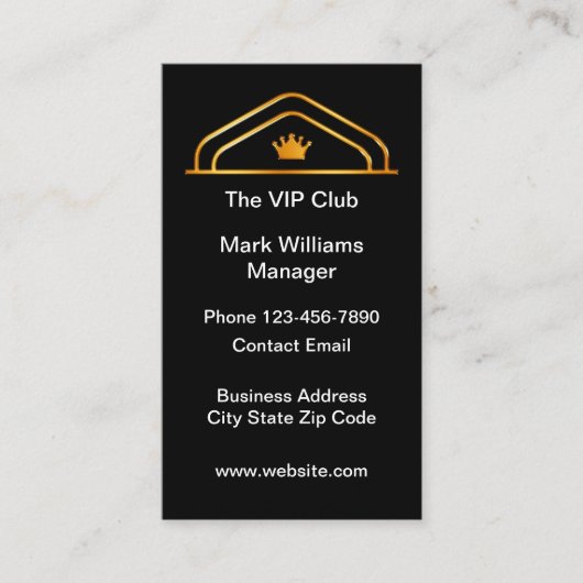 Cartes de visite verticaux de classe VIP Club Crow (Devant)