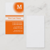 Cartes de visite verticaux de fond blanc orange (Devant / Derrière)