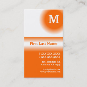 Cartes de visite verticaux de fond blanc orange