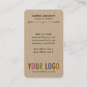 Cartes de visite verticaux du coin arrondi de Kraf (Devant)