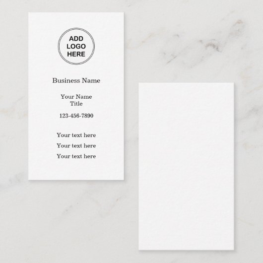 Cartes de visite verticaux Modèles du logo de l'en (Devant / Derrière)