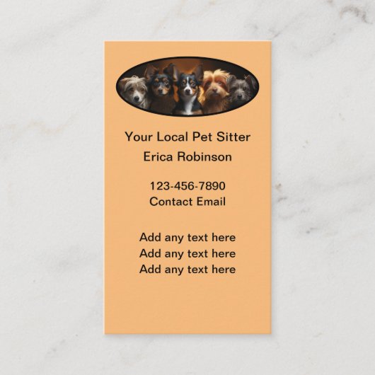 Cartes de visite verticaux pour animaux domestique (Devant)