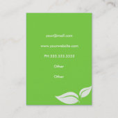 Cartes de visite verts (Dos)