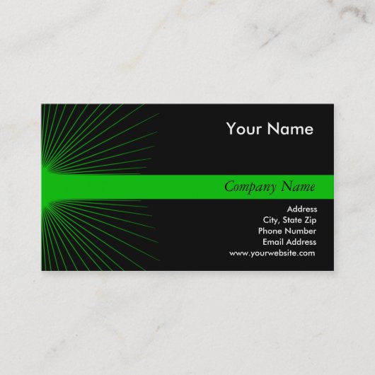 Cartes de visite verts au néon de Starburst (Devant)
