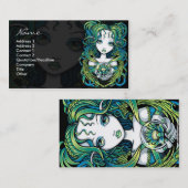 Cartes de visite verts d'ange de l'eau de "Kallan" (Devant / Derrière)