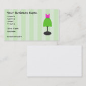 Cartes de visite verts de boutiques de robes (Devant / Derrière)