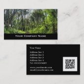 Cartes de visite verts de chemin forestier (Devant / Derrière)