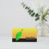 Cartes de visite verts de feuille (Debout devant)
