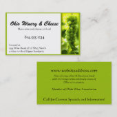 Cartes de visite verts de fruit de vin de raisins (Devant / Derrière)