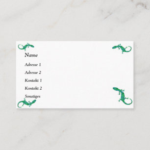 Cartes de visite verts de Gecko