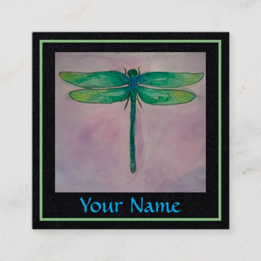 Cartes de visite verts de libellule (Devant)