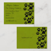 Cartes de visite verts de pattes (Devant / Derrière)