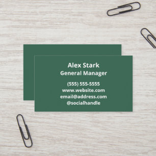 Cartes de visite verts de pin solide