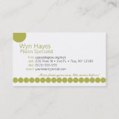 Cartes de visite verts de point (Dos)