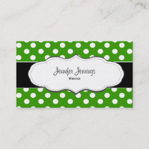 Cartes de visite verts de point de polka